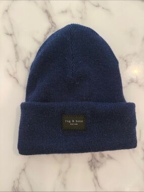 rag & bone Navy Folded Cuff Beanie